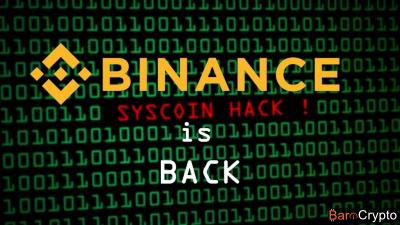 Syscoin hack : Binance relance les transactions après la suspension