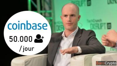 Malgré la chute des prix, Coinbase gagne 50 000 inscriptions par jour