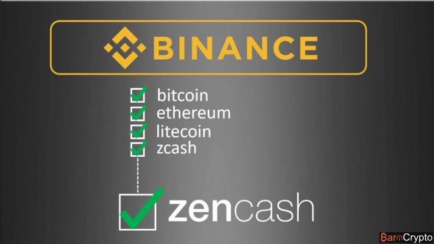 Binance intègre ZenCash sur sa liste de cryptomonnaies