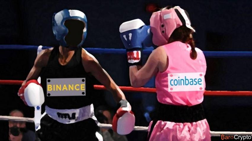 2018 les prix chutent, Coinbase baisse en volume… mais pas Binance